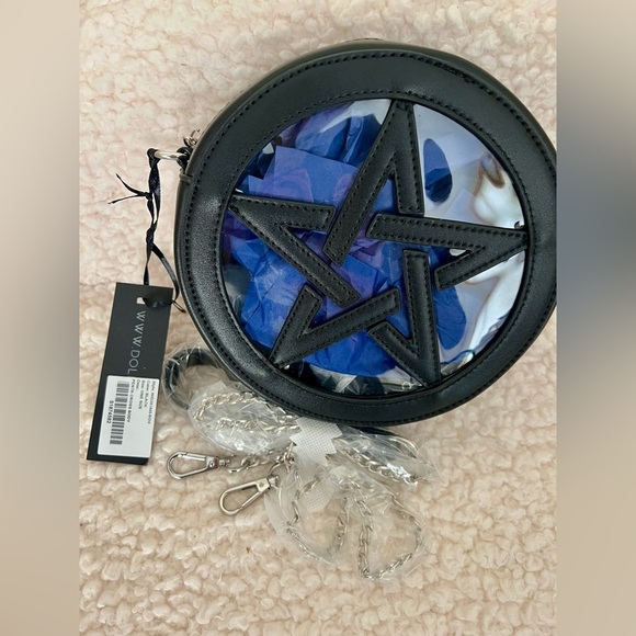 NWT Dolls Kill Widow Endless Night Crossbody Bag w/ Detachable Chain Link Strap - Picture 7 of 13